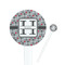 Red & Gray Polka Dots White Plastic 7" Stir Stick - Round - Closeup