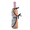 Red & Gray Polka Dots Wine Bottle Apron - DETAIL WITH CLIP ON NECK
