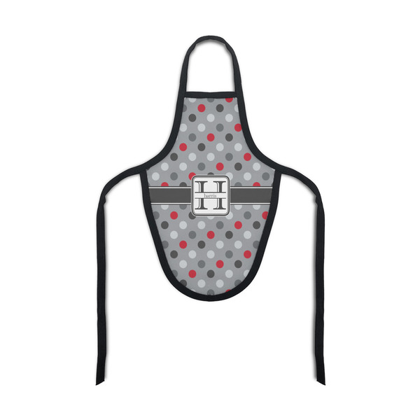 Custom Red & Gray Polka Dots Bottle Apron (Personalized)