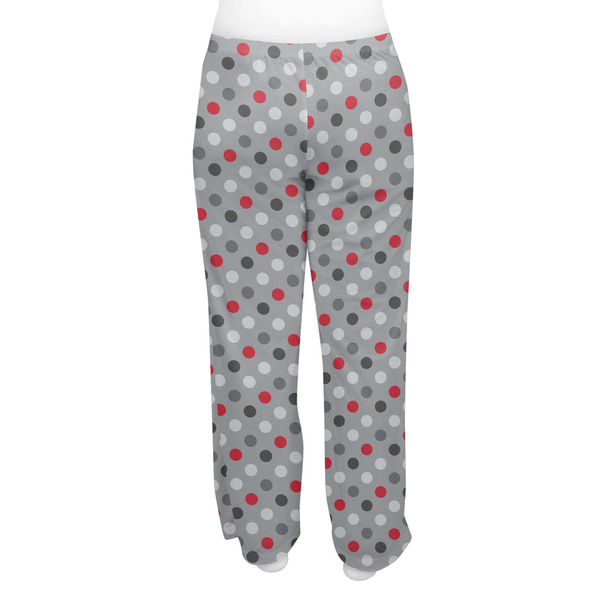 Red & Gray Polka Dots Women's Pj on model - Back