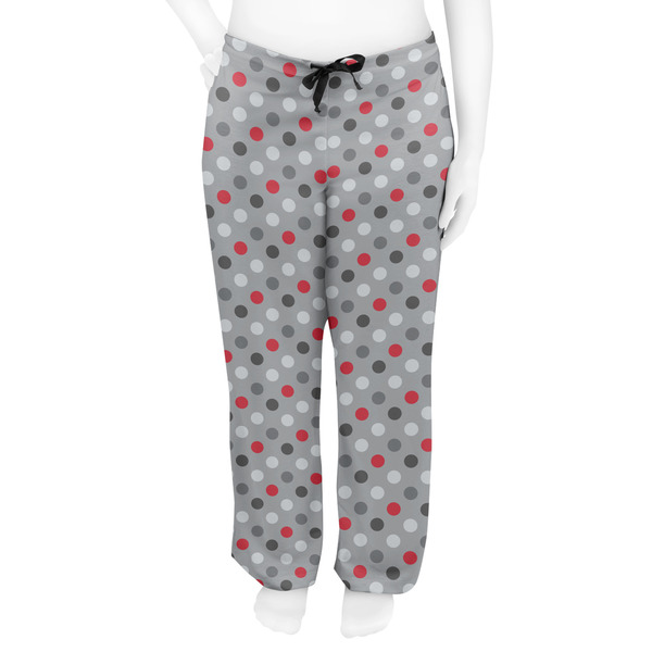Red & Gray Polka Dots Women's Pj on model - Front