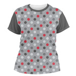 Red & Gray Polka Dots Women's Crew T-Shirt