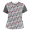 Red & Gray Polka Dots Womens Crew Neck T Shirt - Main
