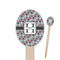 Red & Gray Polka Dots Oval Wooden Food Picks (Personalized)