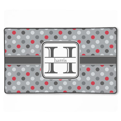 Red & Gray Polka Dots XXL Gaming Mouse Pad - 24" x 14" (Personalized)