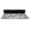 Red & Gray Polka Dots Yoga Mat Rolled up Black Rubber Backing