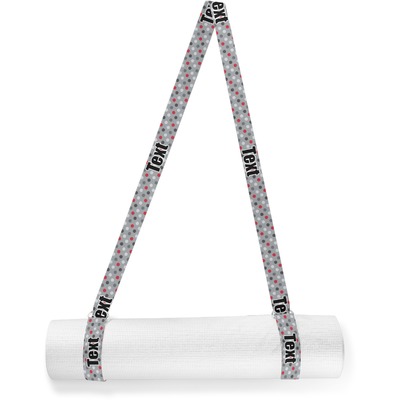 Red & Gray Polka Dots Yoga Mat Strap (Personalized)