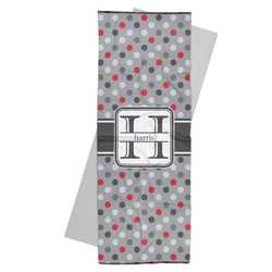 Red & Gray Polka Dots Yoga Mat Towel (Personalized)