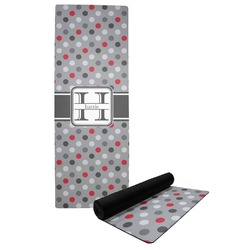 Red & Gray Polka Dots Yoga Mat (Personalized)