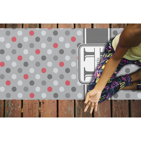 Red & Gray Polka Dots Yoga Mats - LIFESTYLE