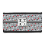 Red & Gray Polka Dots Leatherette Ladies Wallet (Personalized)