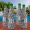 Red & Gray Polka Dots Zipper Bottle Cooler - Set of 4 - LIFESTYLE