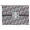 Red & Gray Polka Dots Zipper Pouch Large (Front)