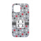Red & Gray Polka Dots iPhone 13 Mini Tough Case - Back