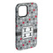 Red & Gray Polka Dots iPhone 15 Pro Max Tough Case - Angle