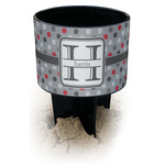 Red & Gray Polka Dots Black Beach Spiker Drink Holder (Personalized)