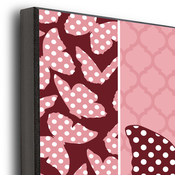 Polka Dot Butterfly 11x14 Wood Print - Closeup