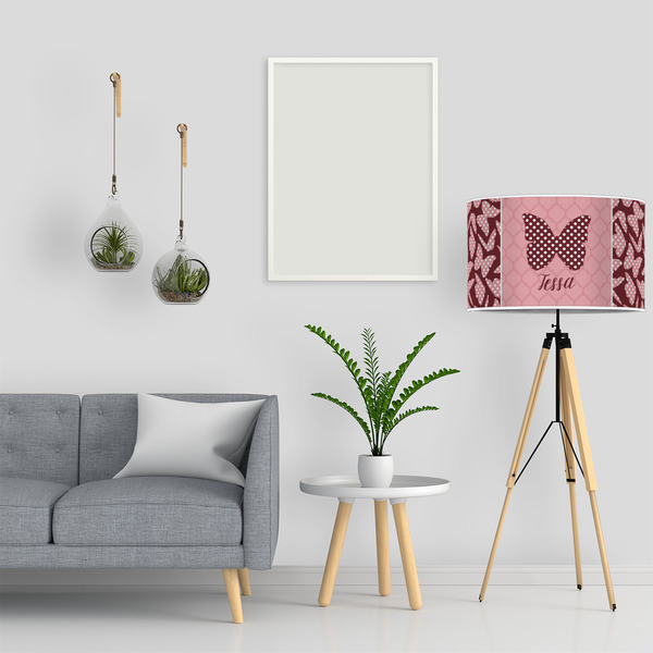 Polka Dot Butterfly 12" Drum Lampshade - LIFESTYLE