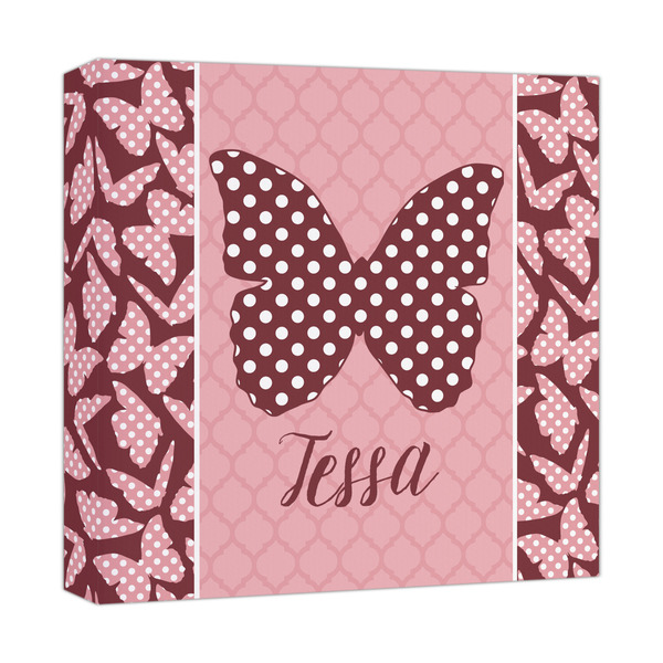 Custom Polka Dot Butterfly Canvas Print - 12x12 (Personalized)