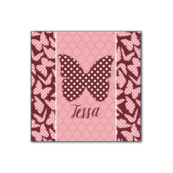 Polka Dot Butterfly Wood Print - 12x12 (Personalized)