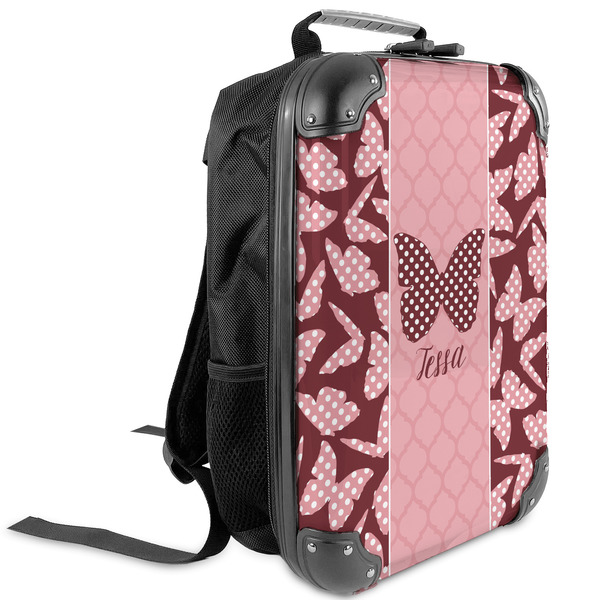 Custom Polka Dot Butterfly Kids Hard Shell Backpack (Personalized)