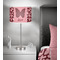 Polka Dot Butterfly 13 inch drum lamp shade - in room