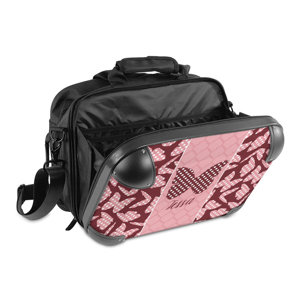 Polka Dot Butterfly 15" Hard Shell Briefcase - Open