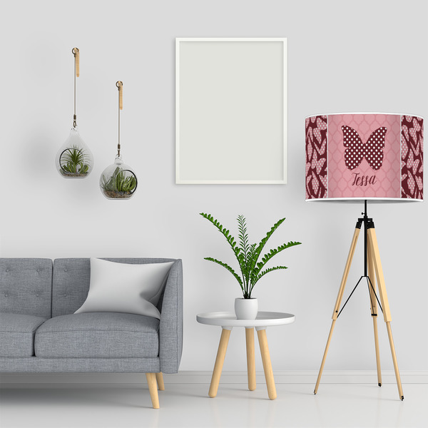 Polka Dot Butterfly 16" Drum Lampshade - LIFESTYLE