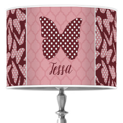Polka Dot Butterfly 16" Drum Lamp Shade - Poly-film (Personalized)