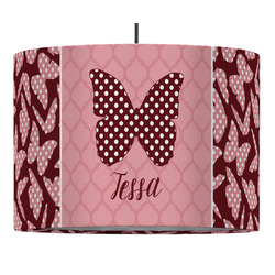 Polka Dot Butterfly Drum Pendant Lamp (Personalized)