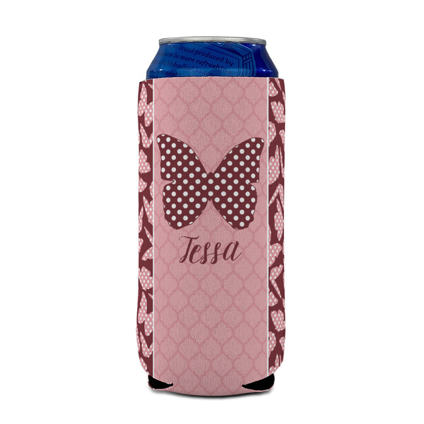 Polka Dot Butterfly 16oz Can Sleeve - FRONT (on can)