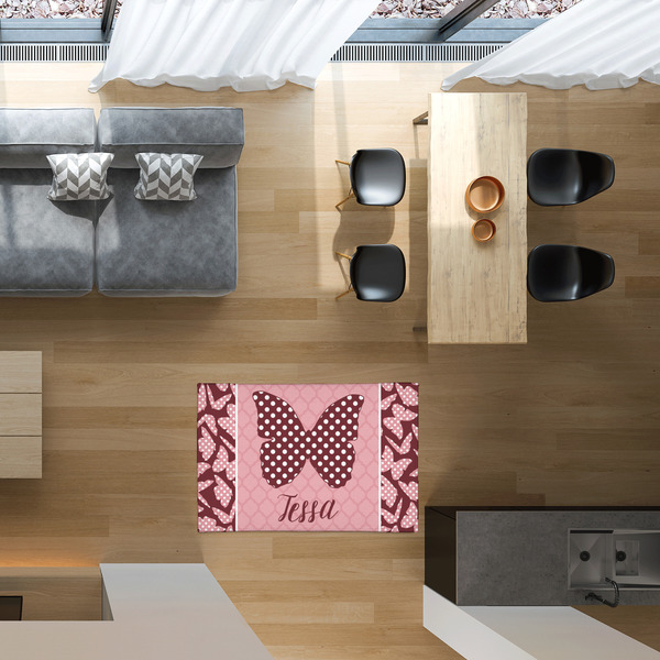 Polka Dot Butterfly 2'x3' Indoor Area Rugs - IN CONTEXT