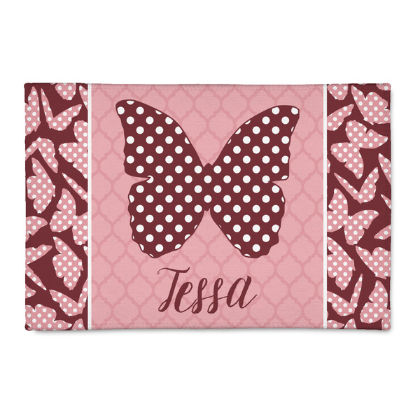 Custom Polka Dot Butterfly Patio Rug (Personalized)