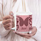 Polka Dot Butterfly 20oz Coffee Mug - LIFESTYLE