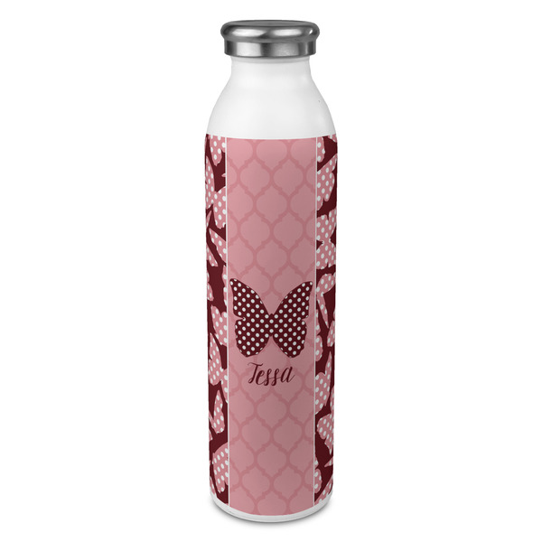 Custom Polka Dot Butterfly 20oz Stainless Steel Water Bottle - Full Print (Personalized)