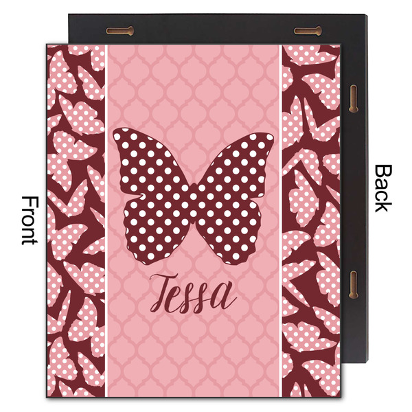 Polka Dot Butterfly 20x24 Wood Print - Front & Back View