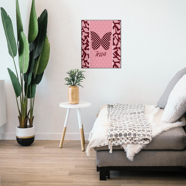 Polka Dot Butterfly 20x24 Wood Print - In Context