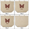 Polka Dot Butterfly 3 Reusable Cotton Grocery Bags - Front & Back View