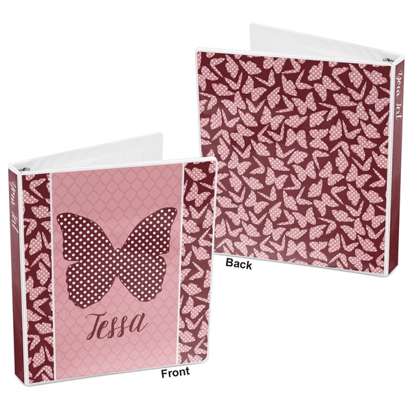 Polka Dot Butterfly 3-Ring Binder Front and Back