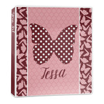 Polka Dot Butterfly 3-Ring Binder - 1 inch (Personalized)