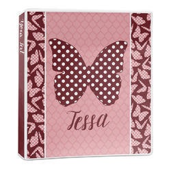 Polka Dot Butterfly 3-Ring Binder - 1 inch (Personalized)