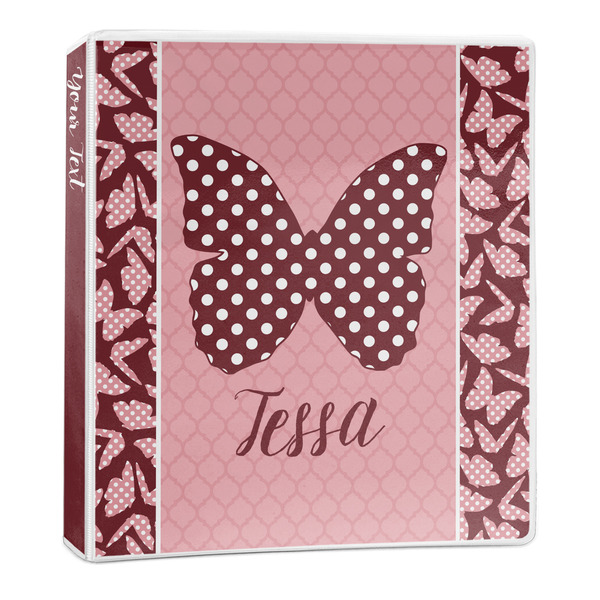 Custom Polka Dot Butterfly 3-Ring Binder - 1 inch (Personalized)