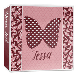 Polka Dot Butterfly 3-Ring Binder - 2 inch (Personalized)