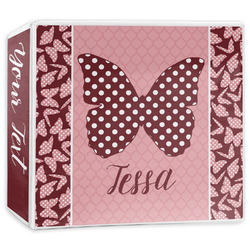 Polka Dot Butterfly 3-Ring Binder - 3 inch (Personalized)