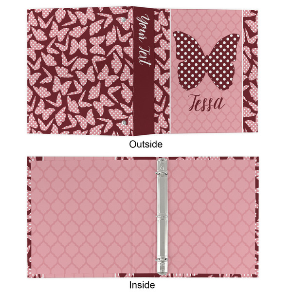 Polka Dot Butterfly 3 Ring Binders - Full Wrap - 1" - APPROVAL