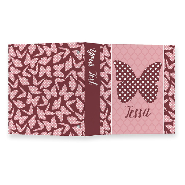 Polka Dot Butterfly 3 Ring Binders - Full Wrap - 1" - OPEN OUTSIDE