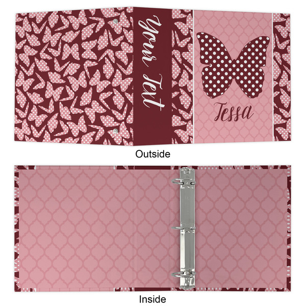 Polka Dot Butterfly 3 Ring Binders - Full Wrap - 2" - APPROVAL