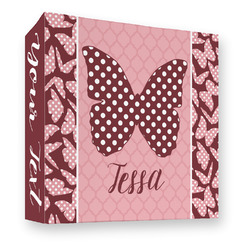 Polka Dot Butterfly 3 Ring Binder - Full Wrap - 3" (Personalized)