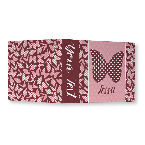 Polka Dot Butterfly 3 Ring Binders - Full Wrap - 3" - OPEN OUTSIDE