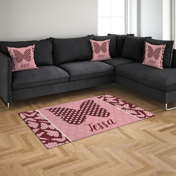 Polka Dot Butterfly 4'x6' Indoor Area Rugs - IN CONTEXT